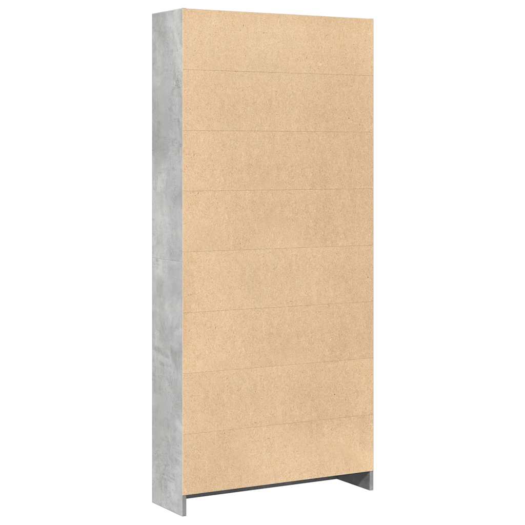Boekenkast 80x24x176 cm bewerkt hout betongrijs is nu te koop bij PeponiXL, paradijselijk wonen!