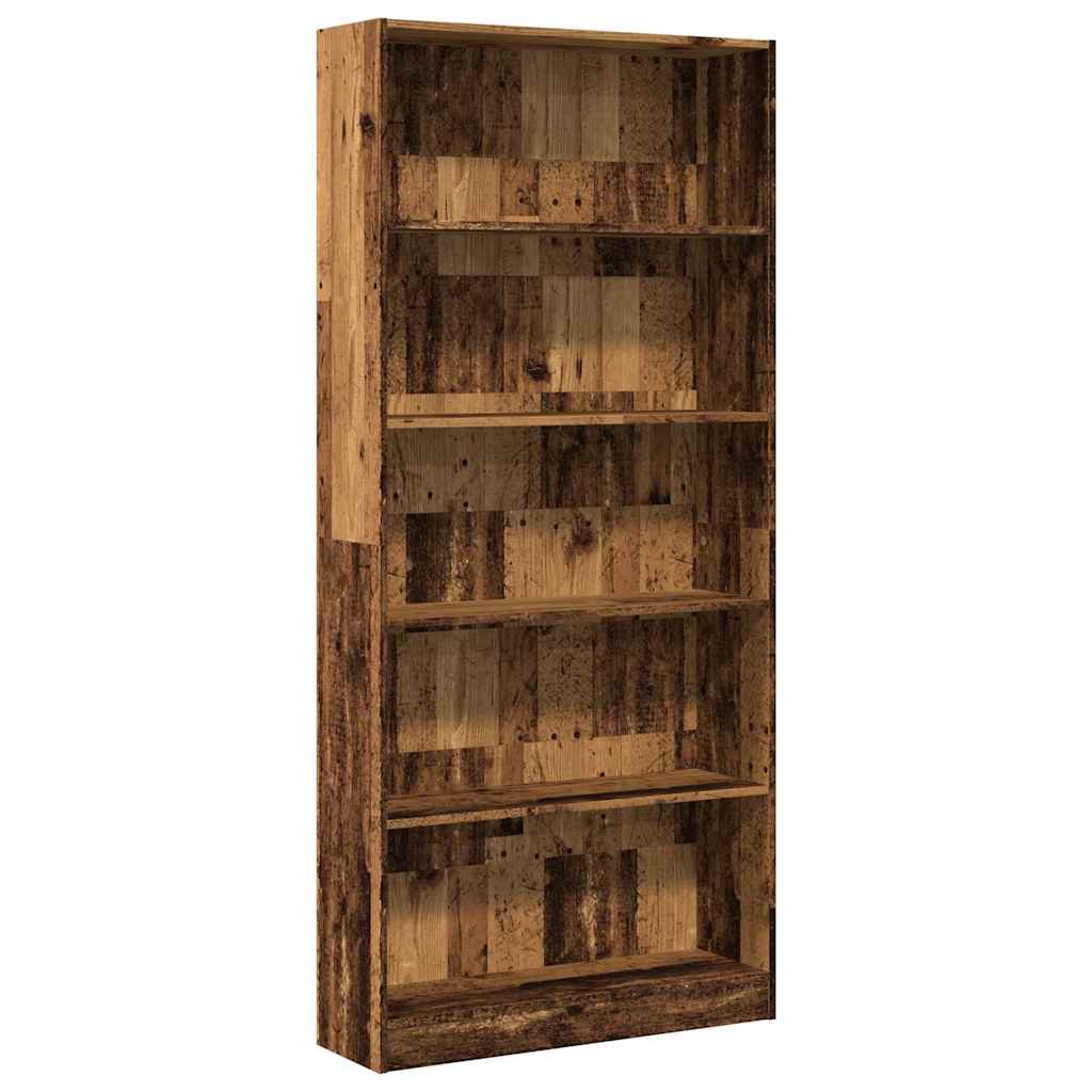 Boekenkast 80x24x176 cm bewerkt hout oud houtkleurig is nu te koop bij PeponiXL, paradijselijk wonen!