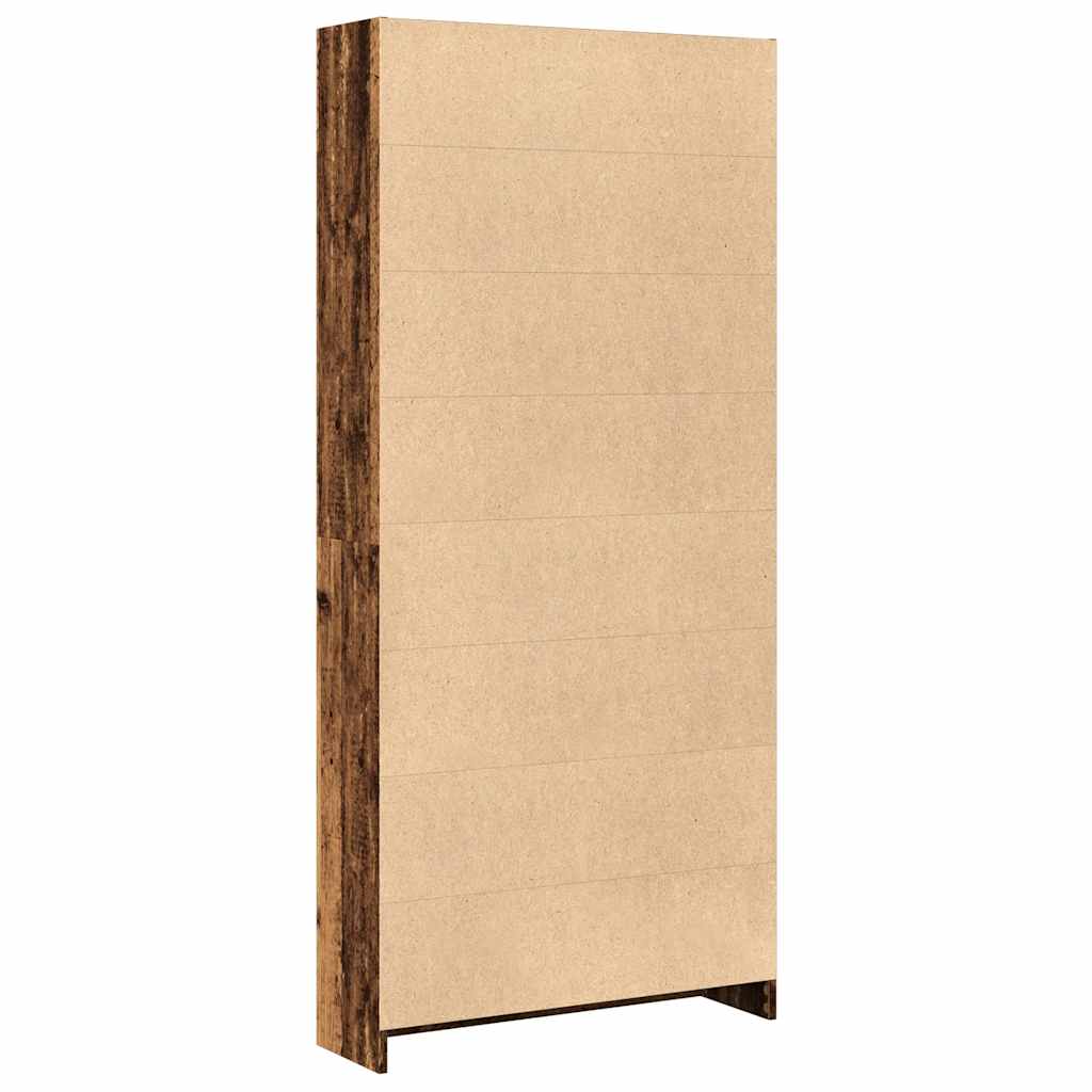 Boekenkast 80x24x176 cm bewerkt hout oud houtkleurig is nu te koop bij PeponiXL, paradijselijk wonen!