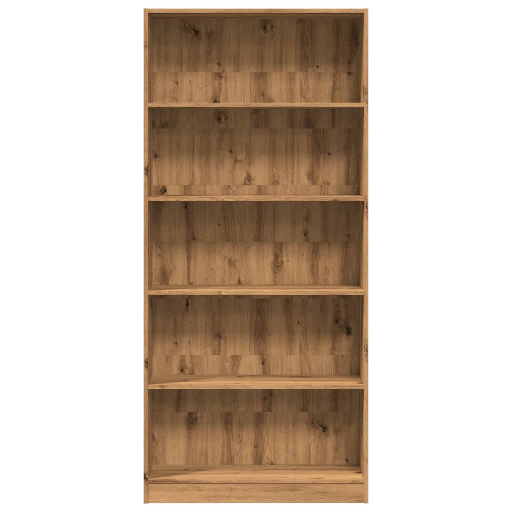 Boekenkast 80x24x176 cm bewerkt hout artisanaal eikenkleurig is nu te koop bij PeponiXL, paradijselijk wonen!