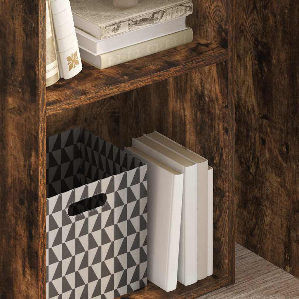 Boekenkast 40x30x77 cm bewerkt hout gerookt eikenkleurig is nu te koop bij PeponiXL, paradijselijk wonen!