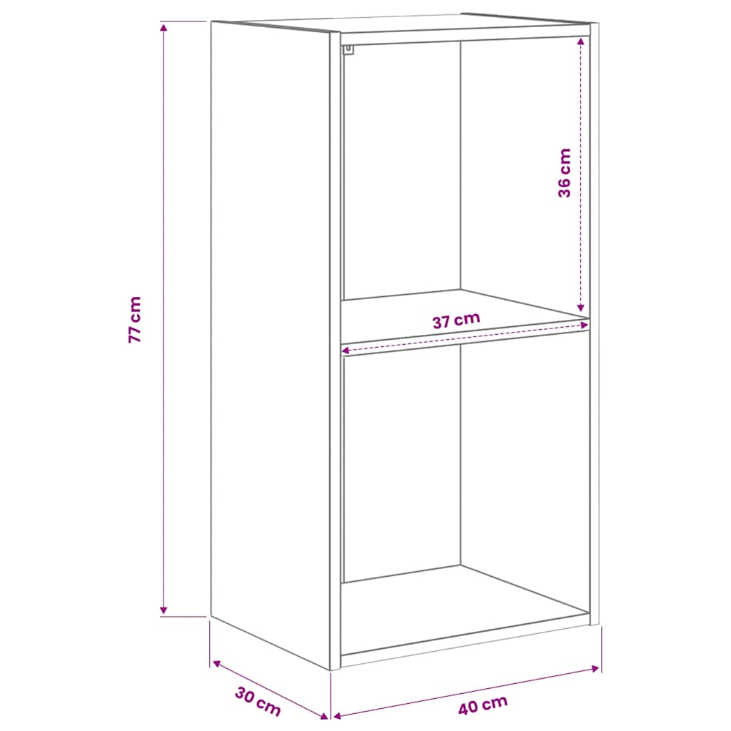 Boekenkast 40x30x77 cm bewerkt hout gerookt eikenkleurig is nu te koop bij PeponiXL, paradijselijk wonen!