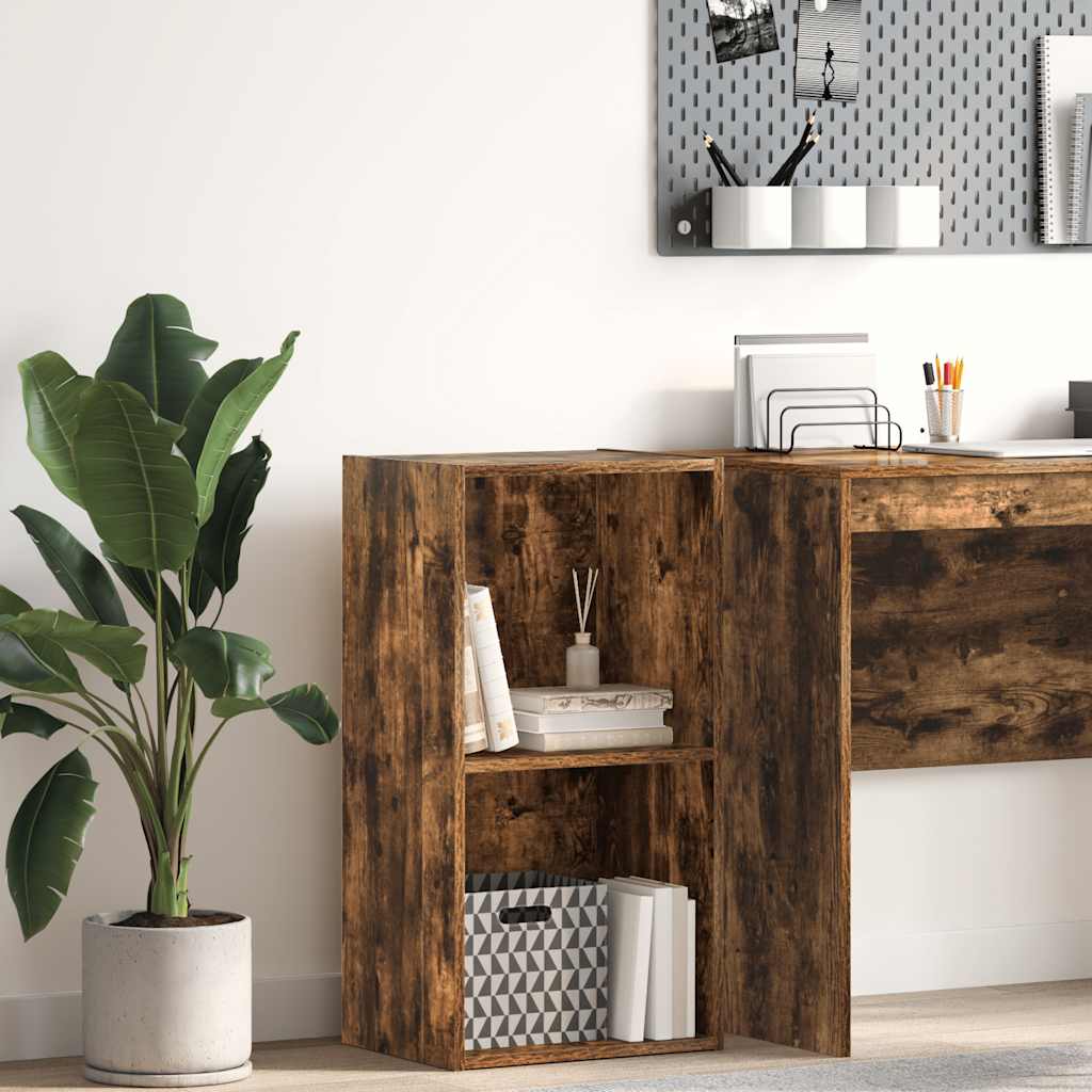 Boekenkast 40x30x77 cm bewerkt hout gerookt eikenkleurig is nu te koop bij PeponiXL, paradijselijk wonen!