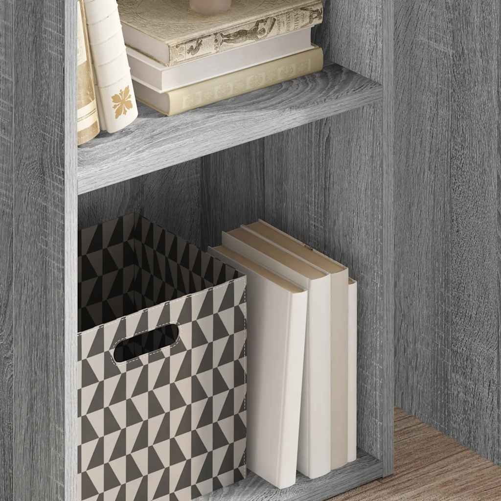 Boekenkast 40x30x77 cm bewerkt hout grijs sonoma eikenkleurig is nu te koop bij PeponiXL, paradijselijk wonen!