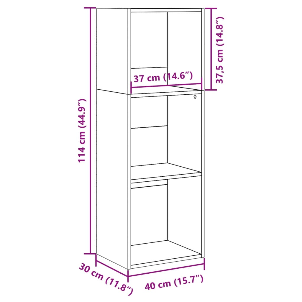 Boekenkast 40x30x114 cm bewerkt hout gerookt eikenkleurig is nu te koop bij PeponiXL, paradijselijk wonen!