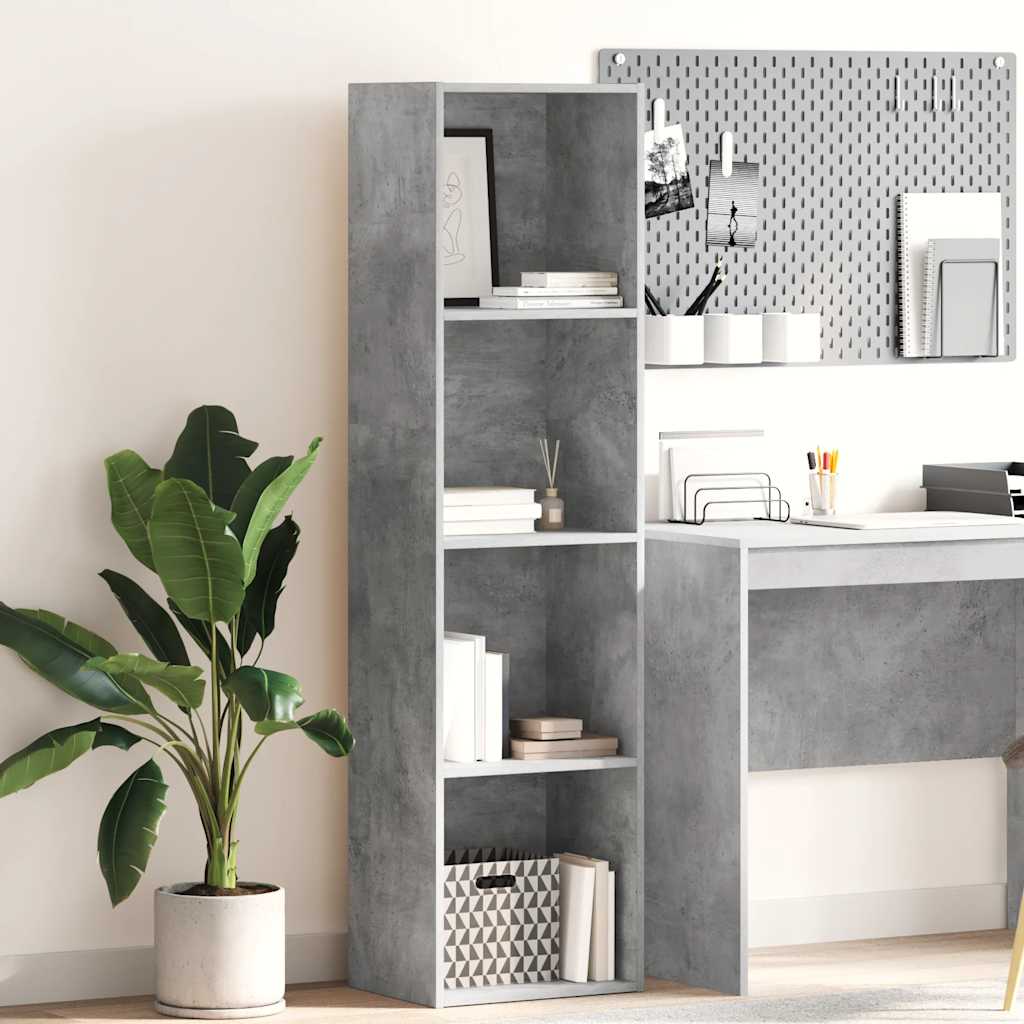 Boekenkast 40x30x152 cm bewerkt hout betongrijs is nu te koop bij PeponiXL, paradijselijk wonen!