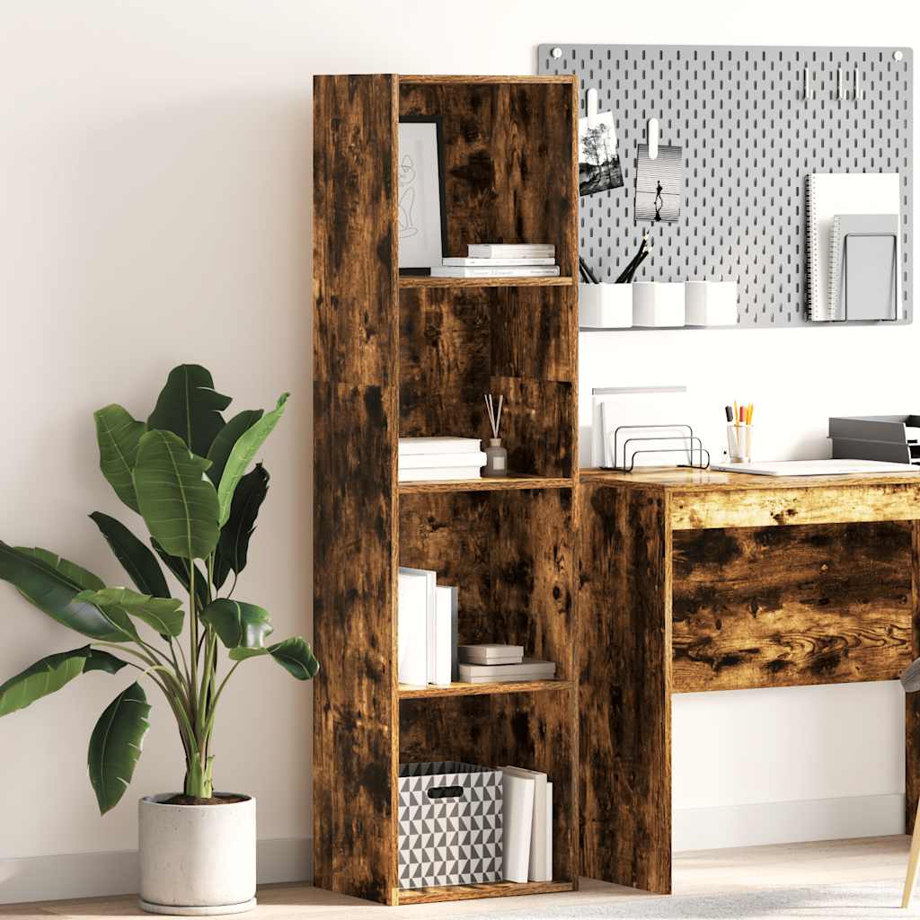 Boekenkast 40x30x152 cm bewerkt hout gerookt eikenkleurig is nu te koop bij PeponiXL, paradijselijk wonen!