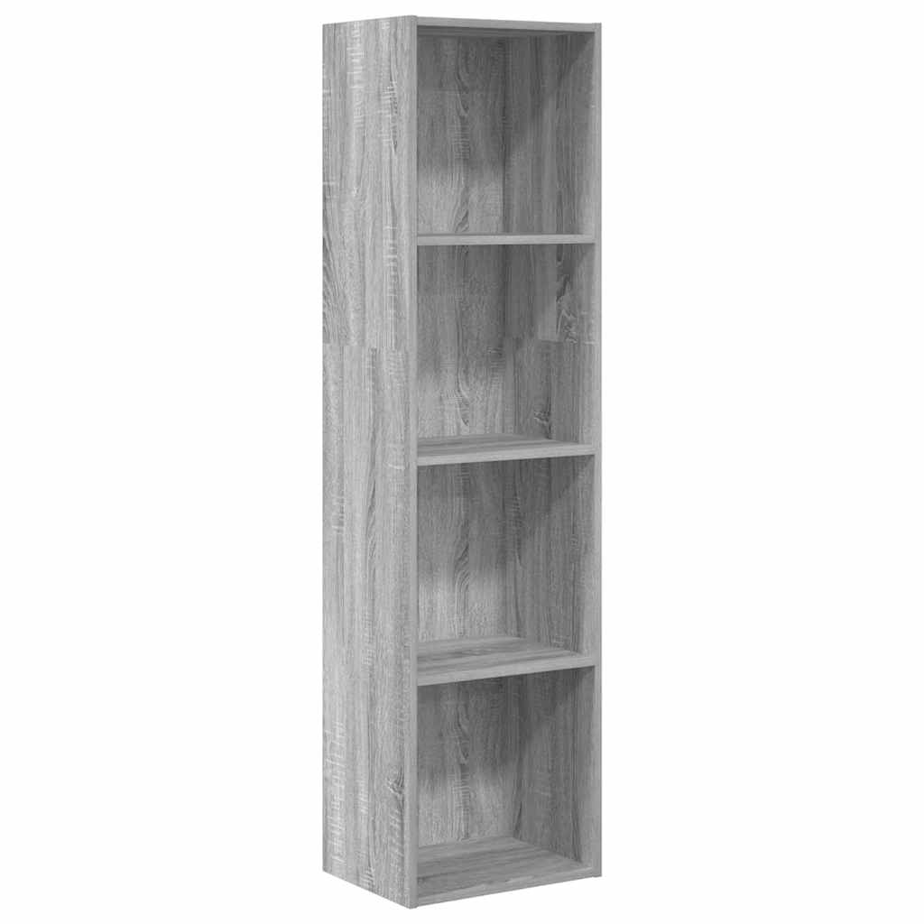 Boekenkast 40x30x152 cm bewerkt hout grijs sonoma eikenkleurig is nu te koop bij PeponiXL, paradijselijk wonen!