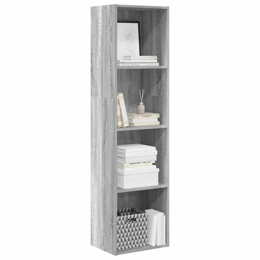 Boekenkast 40x30x152 cm bewerkt hout grijs sonoma eikenkleurig is nu te koop bij PeponiXL, paradijselijk wonen!