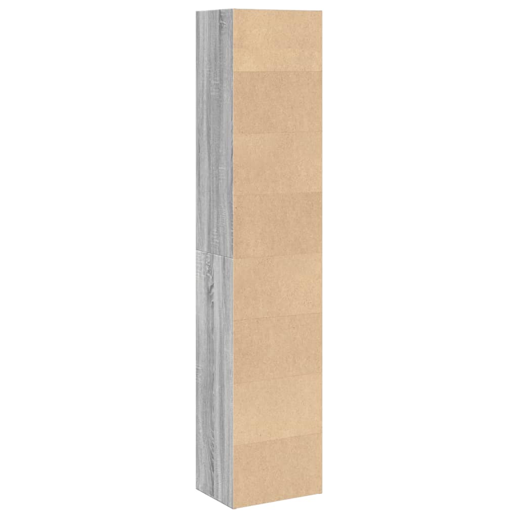 Boekenkast 40x30x189 cm bewerkt hout grijs sonoma eikenkleurig is nu te koop bij PeponiXL, paradijselijk wonen!