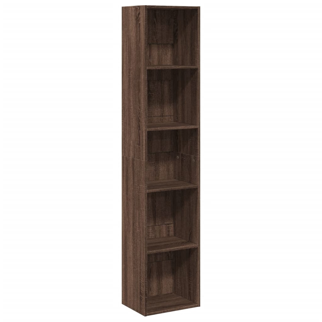 Boekenkast 40x30x189 cm bewerkt hout bruin eikenkleurig is nu te koop bij PeponiXL, paradijselijk wonen!
