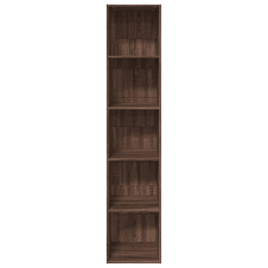 Boekenkast 40x30x189 cm bewerkt hout bruin eikenkleurig is nu te koop bij PeponiXL, paradijselijk wonen!