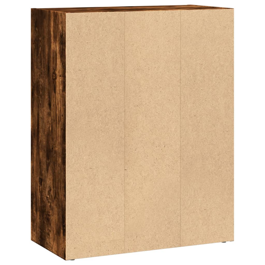 Boekenkast 60x30x77 cm bewerkt hout gerookt eikenkleurig is nu te koop bij PeponiXL, paradijselijk wonen!