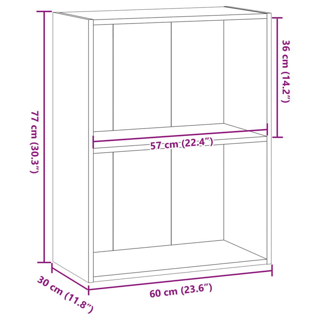Boekenkast 60x30x77 cm bewerkt hout gerookt eikenkleurig is nu te koop bij PeponiXL, paradijselijk wonen!