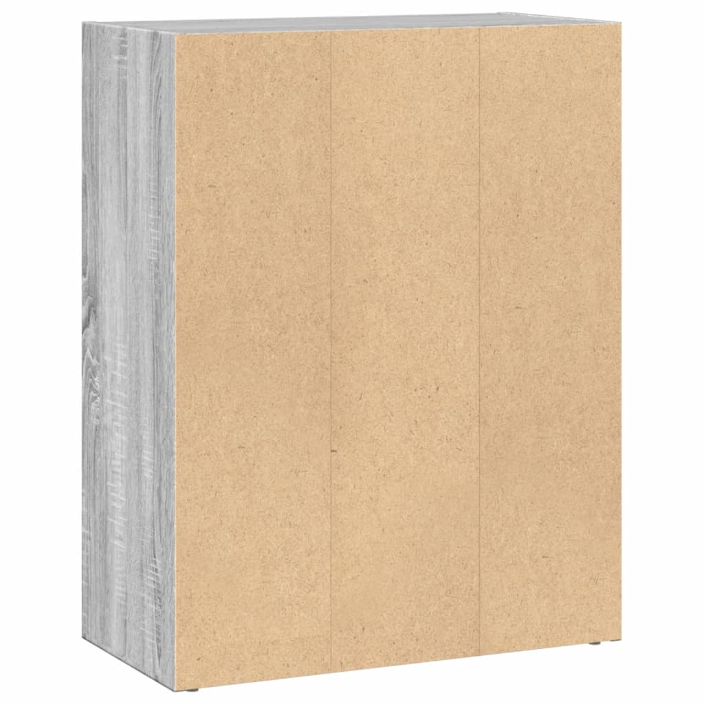 Boekenkast 60x30x77 cm bewerkt hout grijs sonoma eikenkleurig is nu te koop bij PeponiXL, paradijselijk wonen!