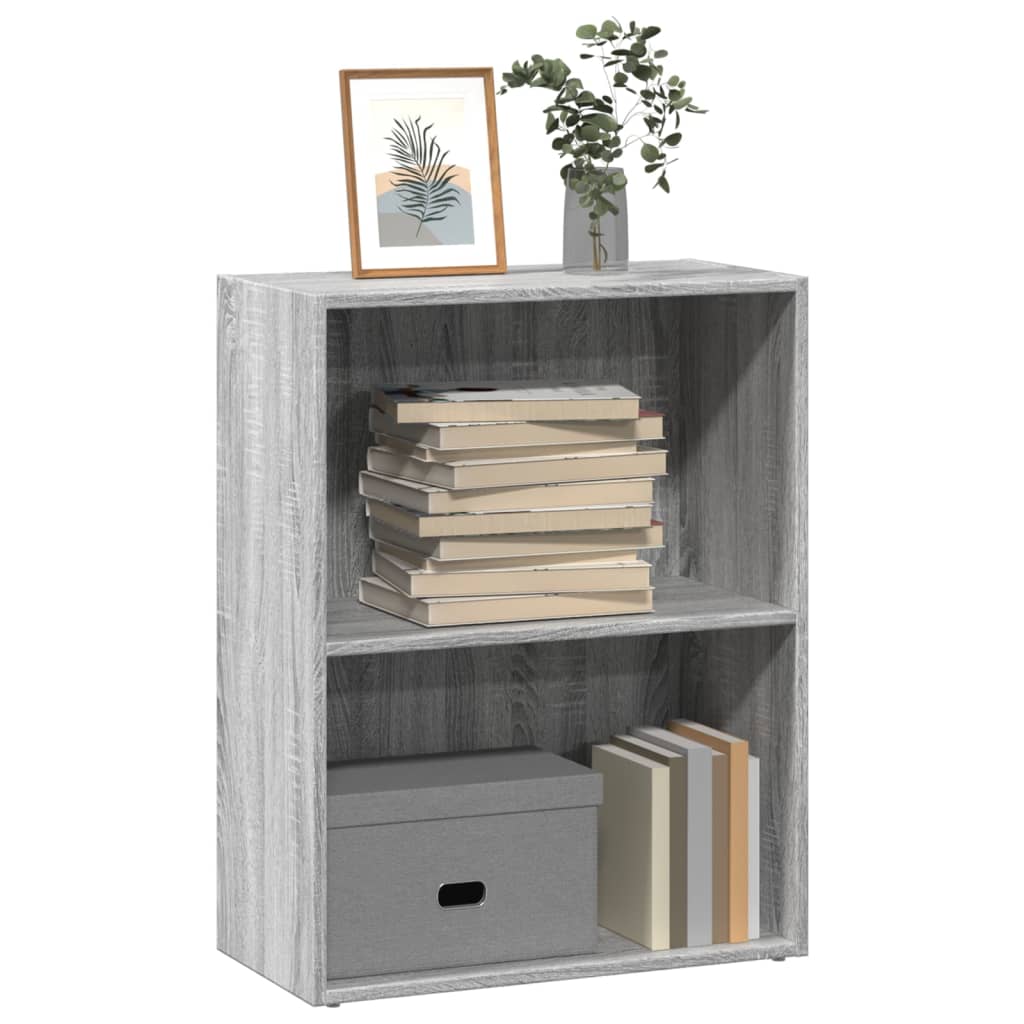 Boekenkast 60x30x77 cm bewerkt hout grijs sonoma eikenkleurig is nu te koop bij PeponiXL, paradijselijk wonen!