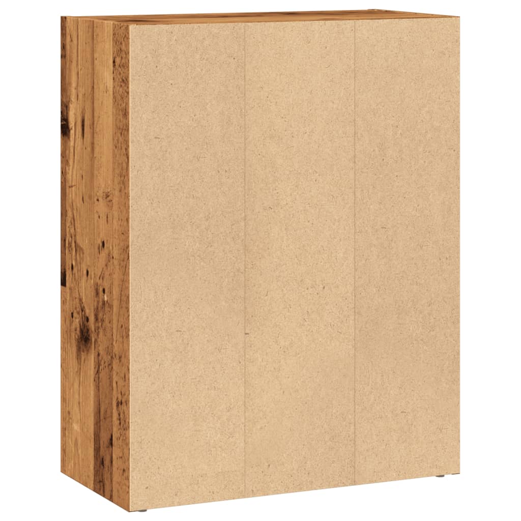 Boekenkast 60x30x77 cm bewerkt hout oud houtkleurig is nu te koop bij PeponiXL, paradijselijk wonen!