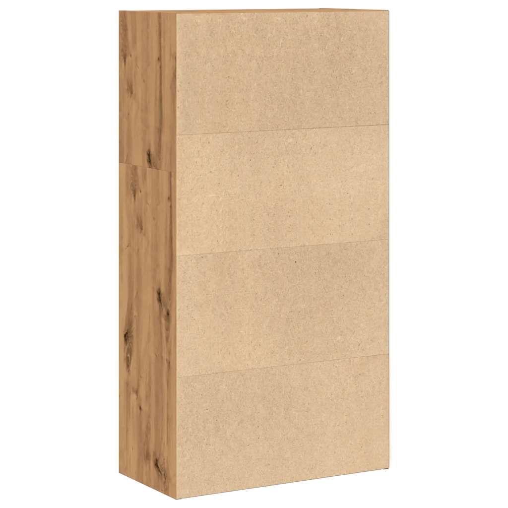 Boekenkast 60x30x114 cm bewerkt hout artisanaal eikenkleurig is nu te koop bij PeponiXL, paradijselijk wonen!