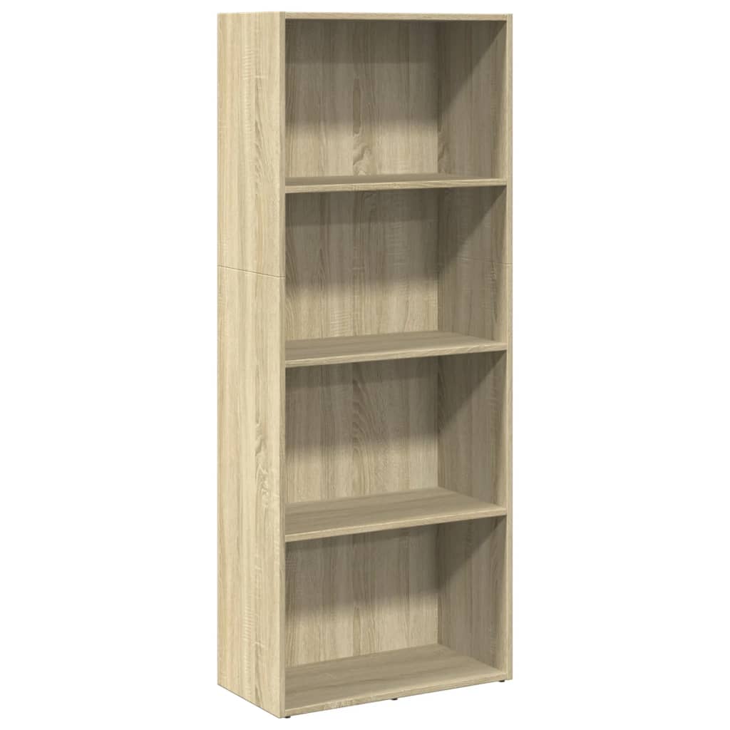 Boekenkast 60x30x152 cm bewerkt hout sonoma eikenkleurig is nu te koop bij PeponiXL, paradijselijk wonen!