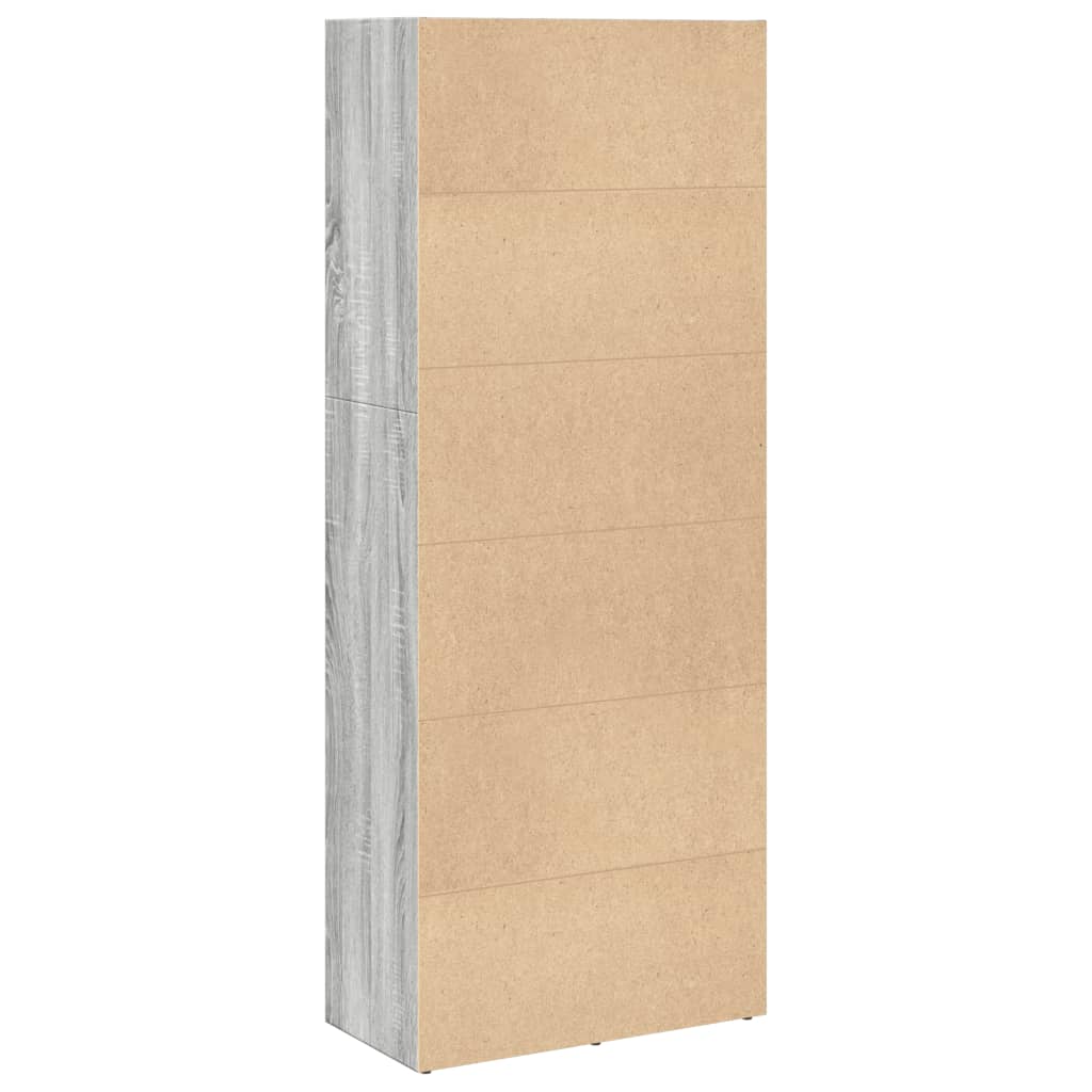 Boekenkast 60x30x152 cm bewerkt hout grijs sonoma eikenkleurig is nu te koop bij PeponiXL, paradijselijk wonen!