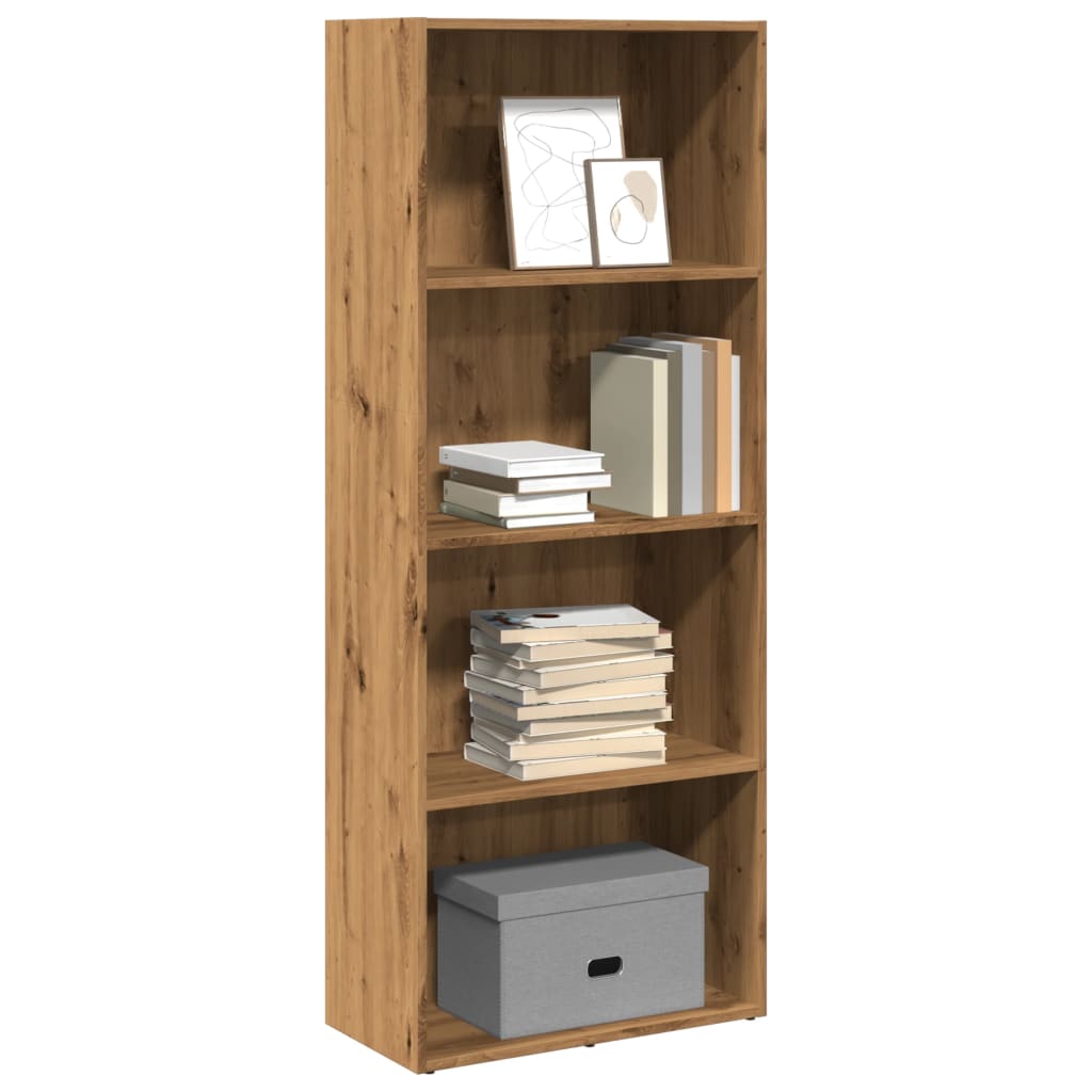 Boekenkast 60x30x152 cm bewerkt hout artisanaal eikenkleurig is nu te koop bij PeponiXL, paradijselijk wonen!