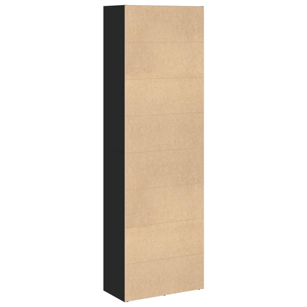 Boekenkast 60x30x189 cm bewerkt hout zwart is nu te koop bij PeponiXL, paradijselijk wonen!