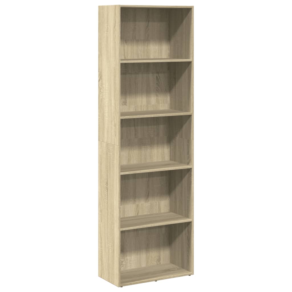 Boekenkast 60x30x189 cm bewerkt hout sonoma eikenkleurig is nu te koop bij PeponiXL, paradijselijk wonen!