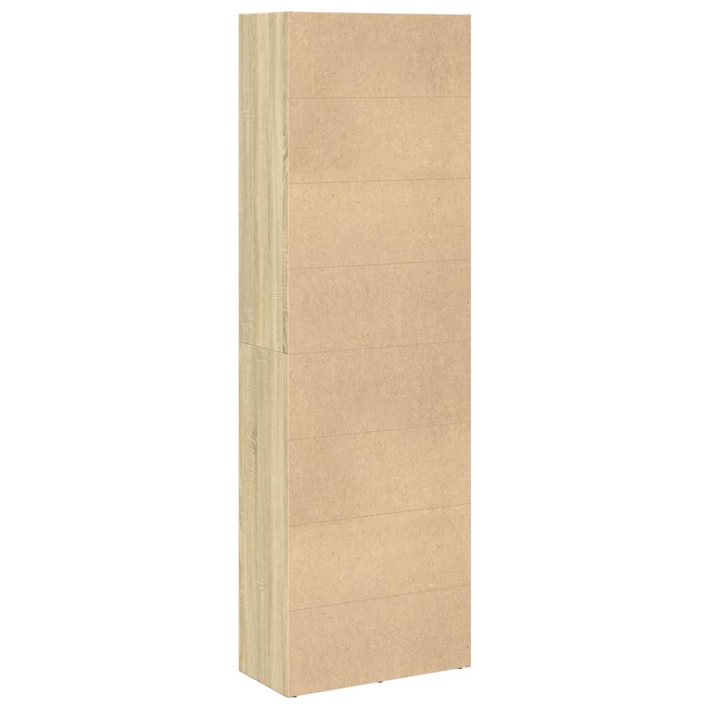 Boekenkast 60x30x189 cm bewerkt hout sonoma eikenkleurig is nu te koop bij PeponiXL, paradijselijk wonen!