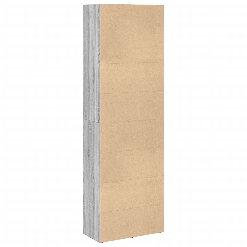 Boekenkast 60x30x189 cm bewerkt hout grijs sonoma eikenkleurig is nu te koop bij PeponiXL, paradijselijk wonen!