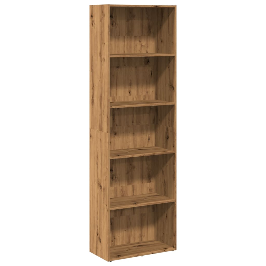 Boekenkast 60x30x189 cm bewerkt hout artisanaal eikenkleurig is nu te koop bij PeponiXL, paradijselijk wonen!