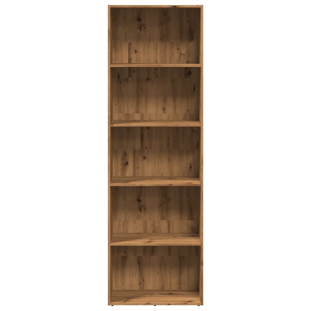 Boekenkast 60x30x189 cm bewerkt hout artisanaal eikenkleurig is nu te koop bij PeponiXL, paradijselijk wonen!