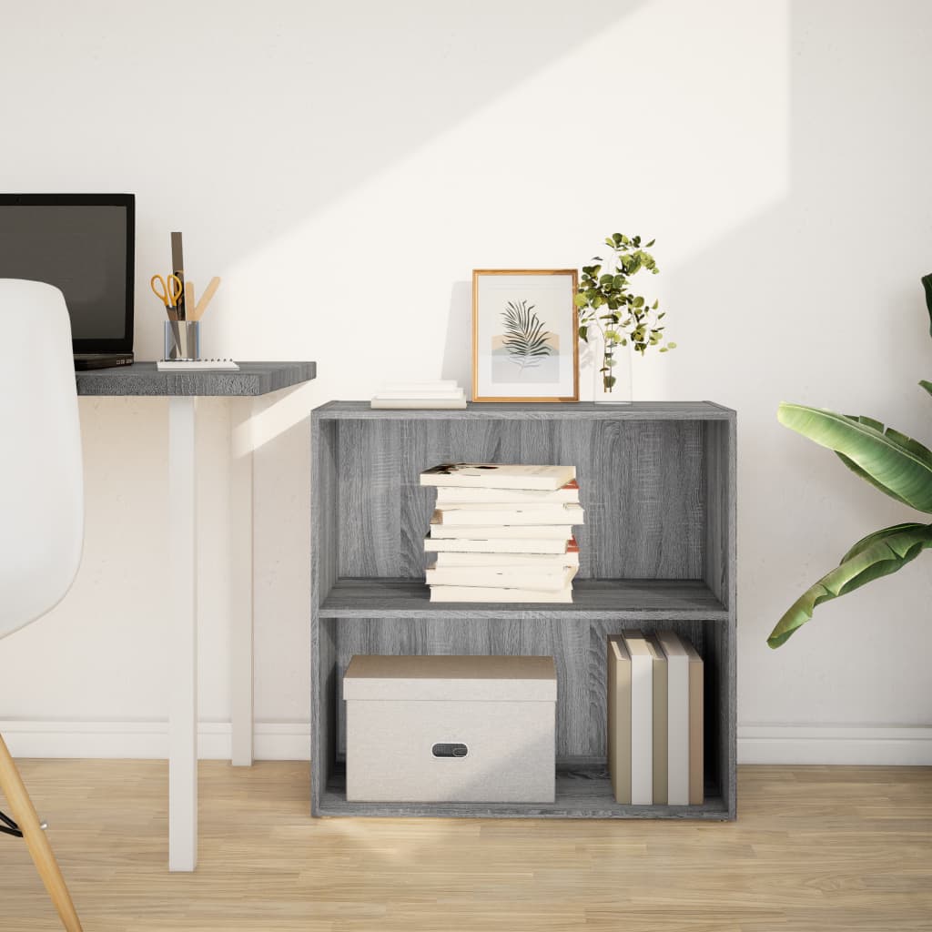 Boekenkast 80x30x77 cm bewerkt hout grijs sonoma eikenkleurig is nu te koop bij PeponiXL, paradijselijk wonen!