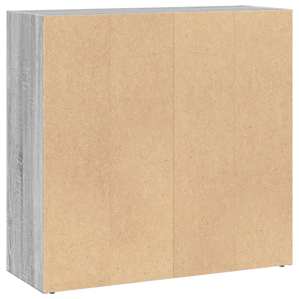 Boekenkast 80x30x77 cm bewerkt hout grijs sonoma eikenkleurig is nu te koop bij PeponiXL, paradijselijk wonen!
