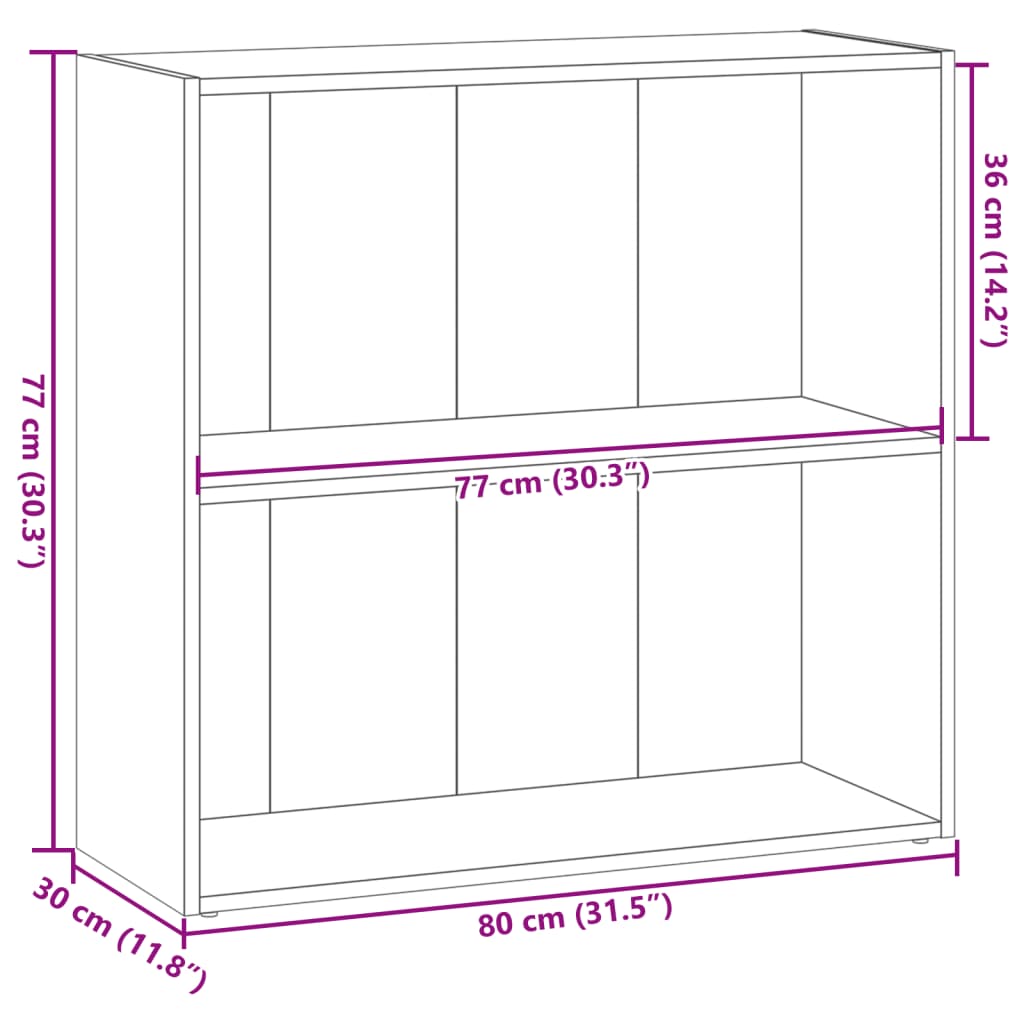 Boekenkast 80x30x77 cm bewerkt hout grijs sonoma eikenkleurig is nu te koop bij PeponiXL, paradijselijk wonen!