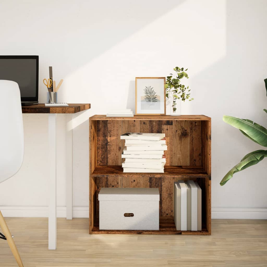 Boekenkast 80x30x77 cm bewerkt hout oud houtkleurig is nu te koop bij PeponiXL, paradijselijk wonen!