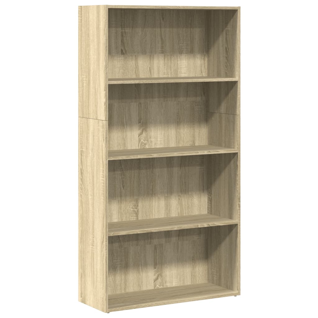 Boekenkast 80x30x152 cm bewerkt hout sonoma eikenkleurig is nu te koop bij PeponiXL, paradijselijk wonen!