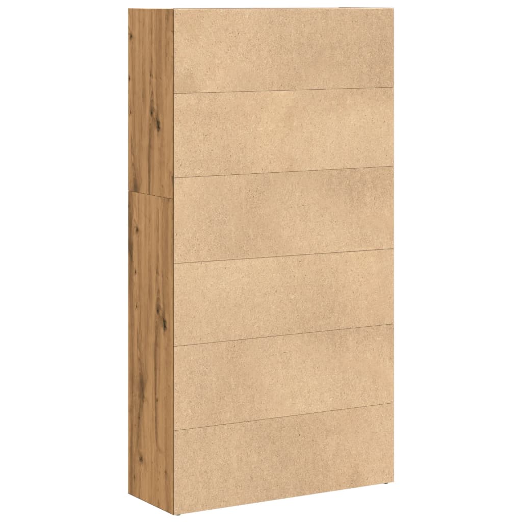 Boekenkast 80x30x152 cm bewerkt hout artisanaal eikenkleurig is nu te koop bij PeponiXL, paradijselijk wonen!