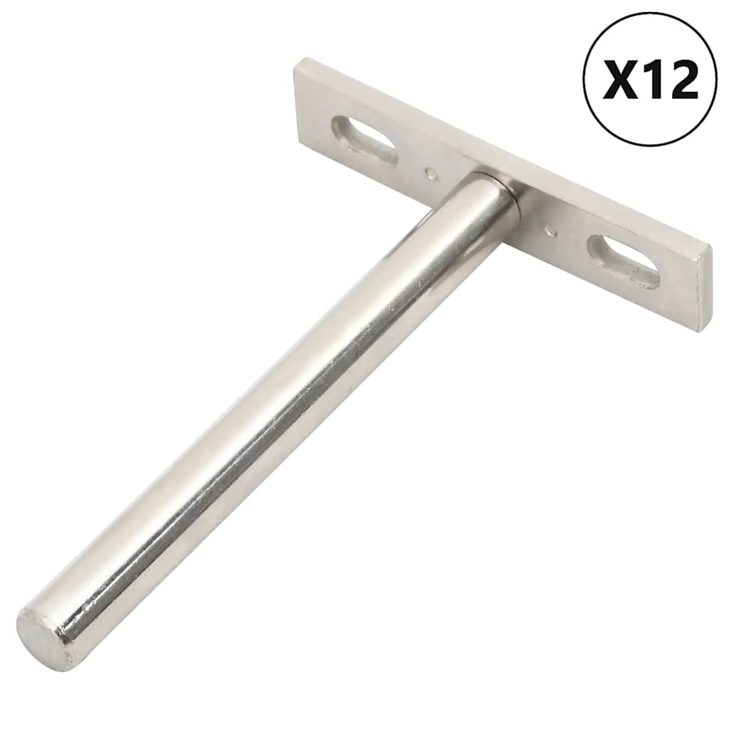 Zwevende plankdragers 12st onzichtbaar Ø10x100 mm koolstofstaal is nu te koop bij PeponiXL, paradijselijk wonen!