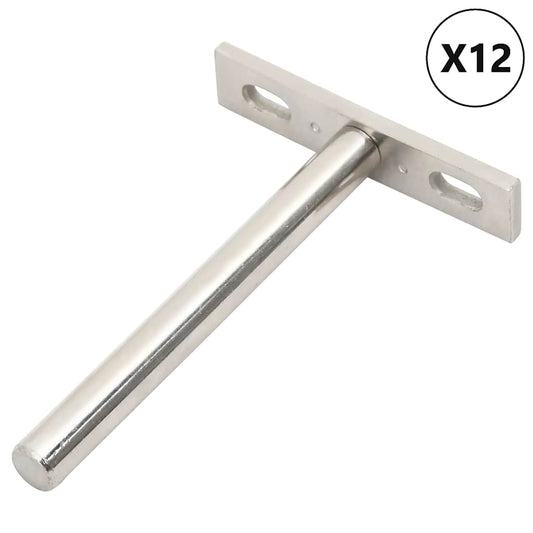 Zwevende plankdragers 12st onzichtbaar Ø10x100 mm koolstofstaal is nu te koop bij PeponiXL, paradijselijk wonen!