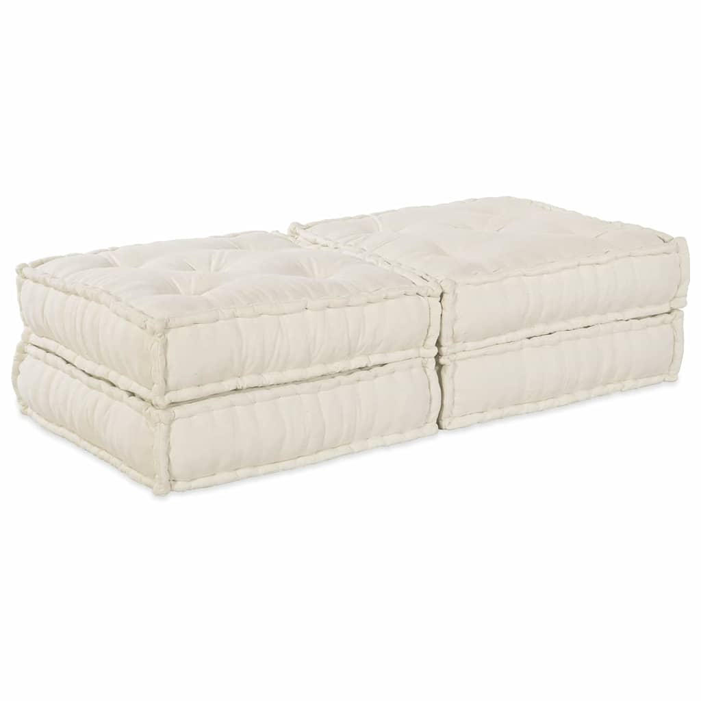Modulair Sofabet 2 pcs Crèmekleurig 140 x 70 x 36 cm Stof