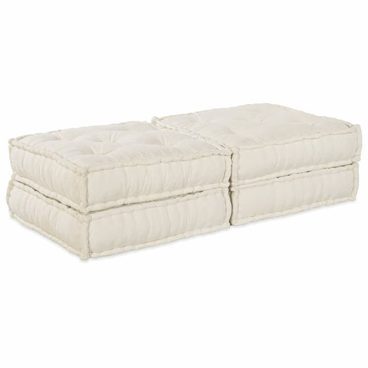 Modulair Sofabet 2 pcs Crèmekleurig 140 x 70 x 36 cm Stof is nu te koop bij PeponiXL, paradijselijk wonen!