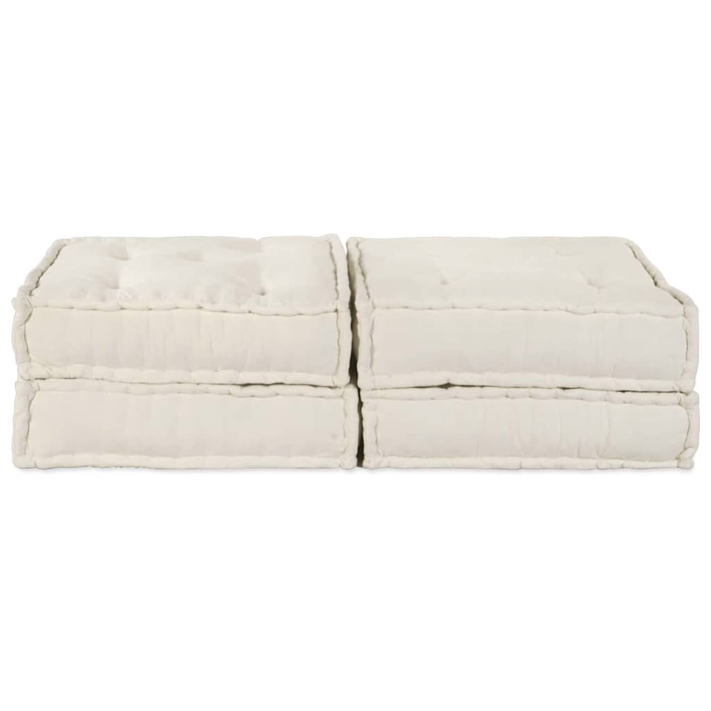 Modulair Sofabet 2 pcs Crèmekleurig 140 x 70 x 36 cm Stof