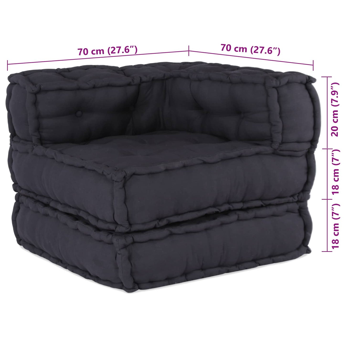 Modulair Sofabet 2 pcs Antracietkleurig 140 x 70 x 56 cm Stof