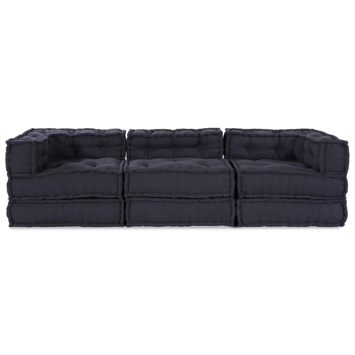 Modulair Sofabet 3 pcs Antracietkleurig Stof