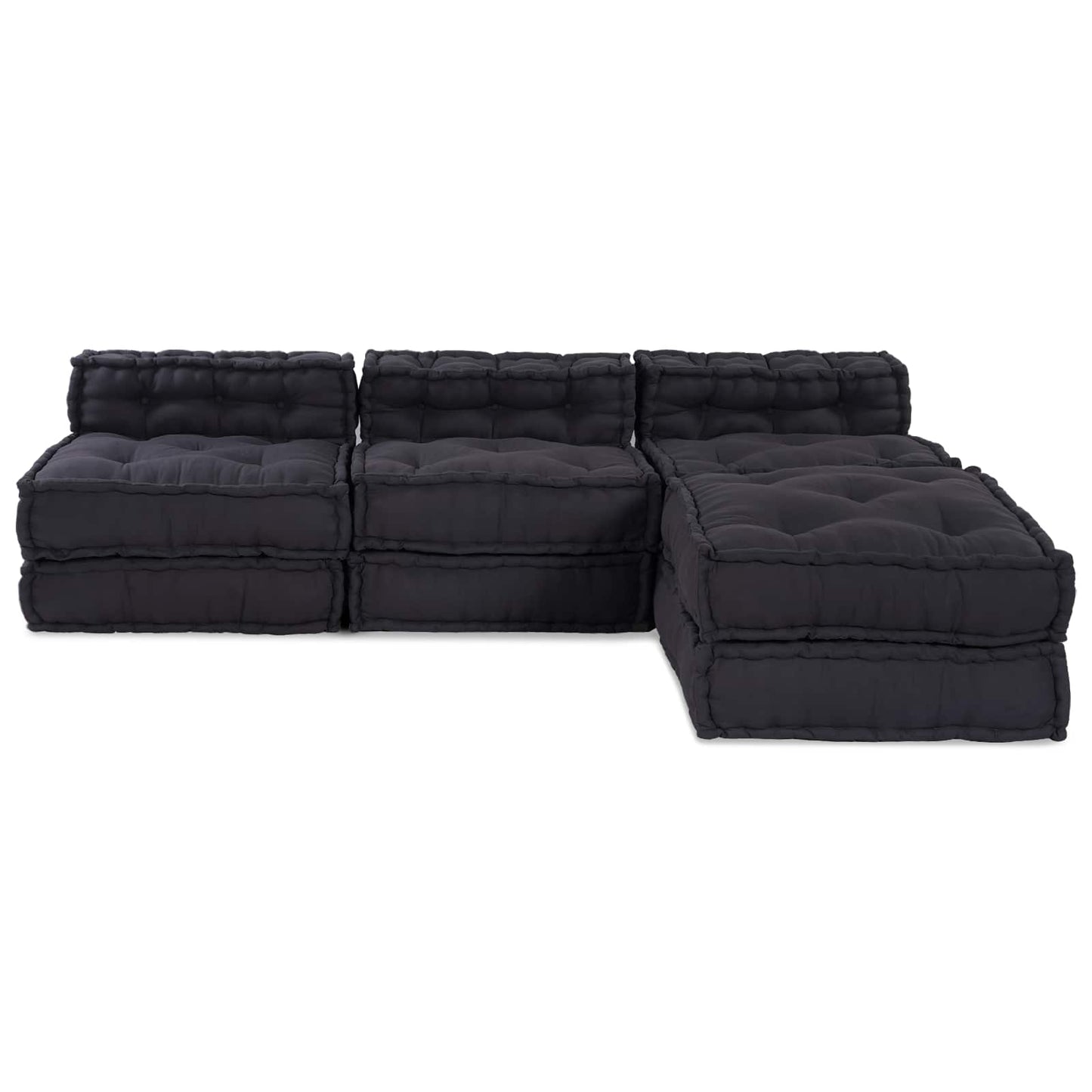 Modulair Sofabet 4 pcs Antracietkleurig Stof