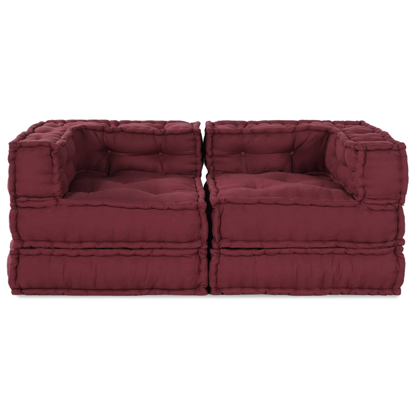 Modulair Sofabet 2 pcs Bordeaux 140 x 70 x 56 cm Stof