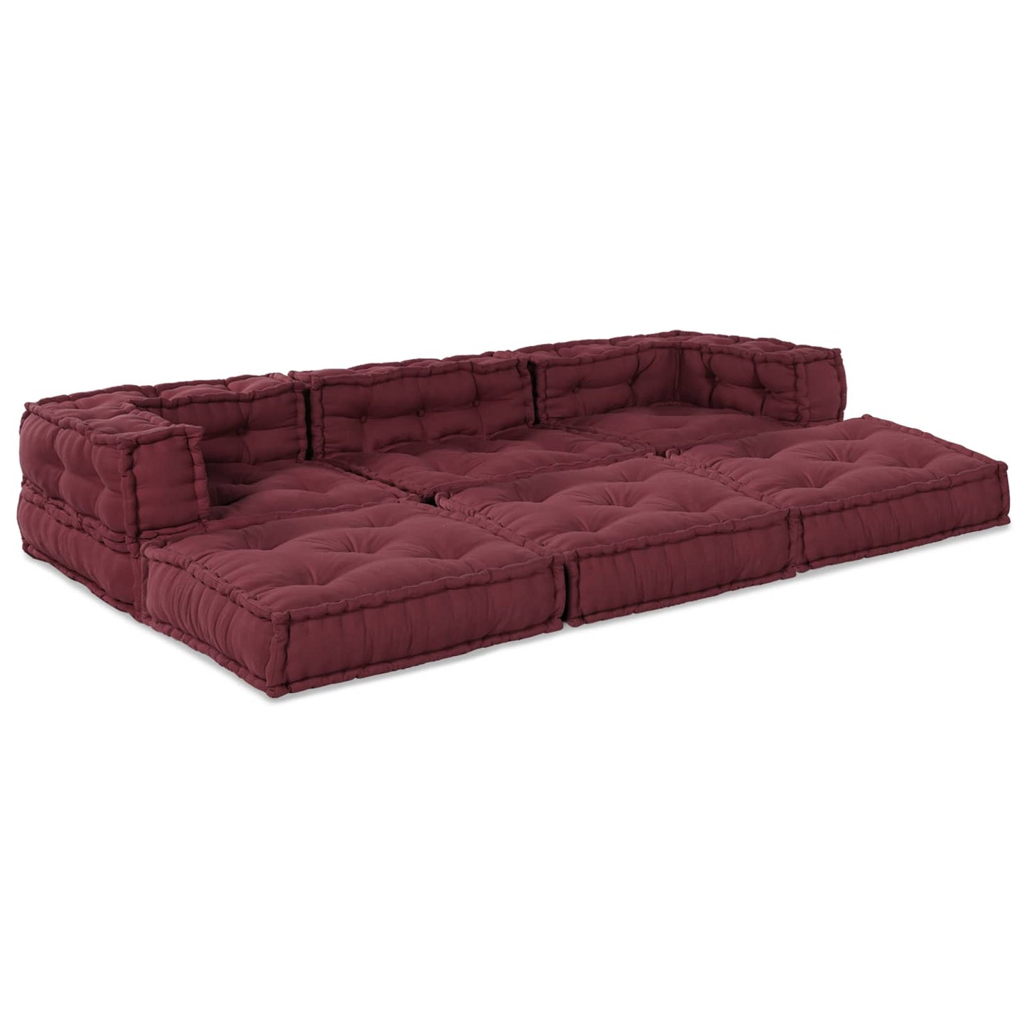 Modulair Sofabet 3 pcs Bordeaux Stof