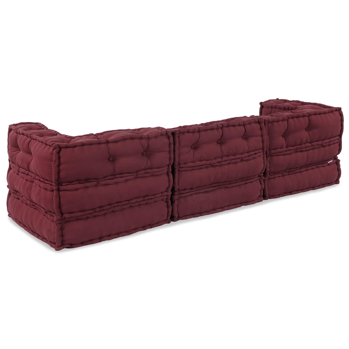 Modulair Sofabet 3 pcs Bordeaux Stof