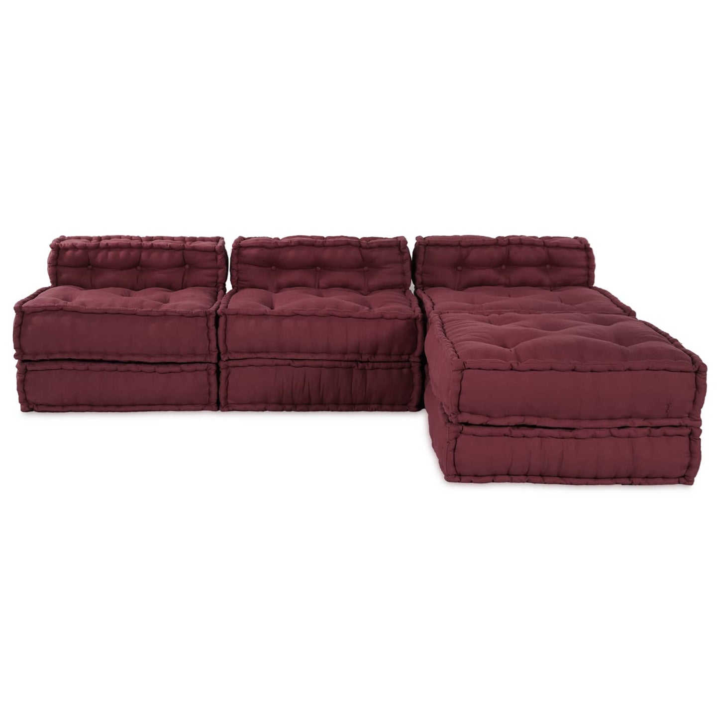 Modulair Sofabet 4 pcs Bordeaux Stof