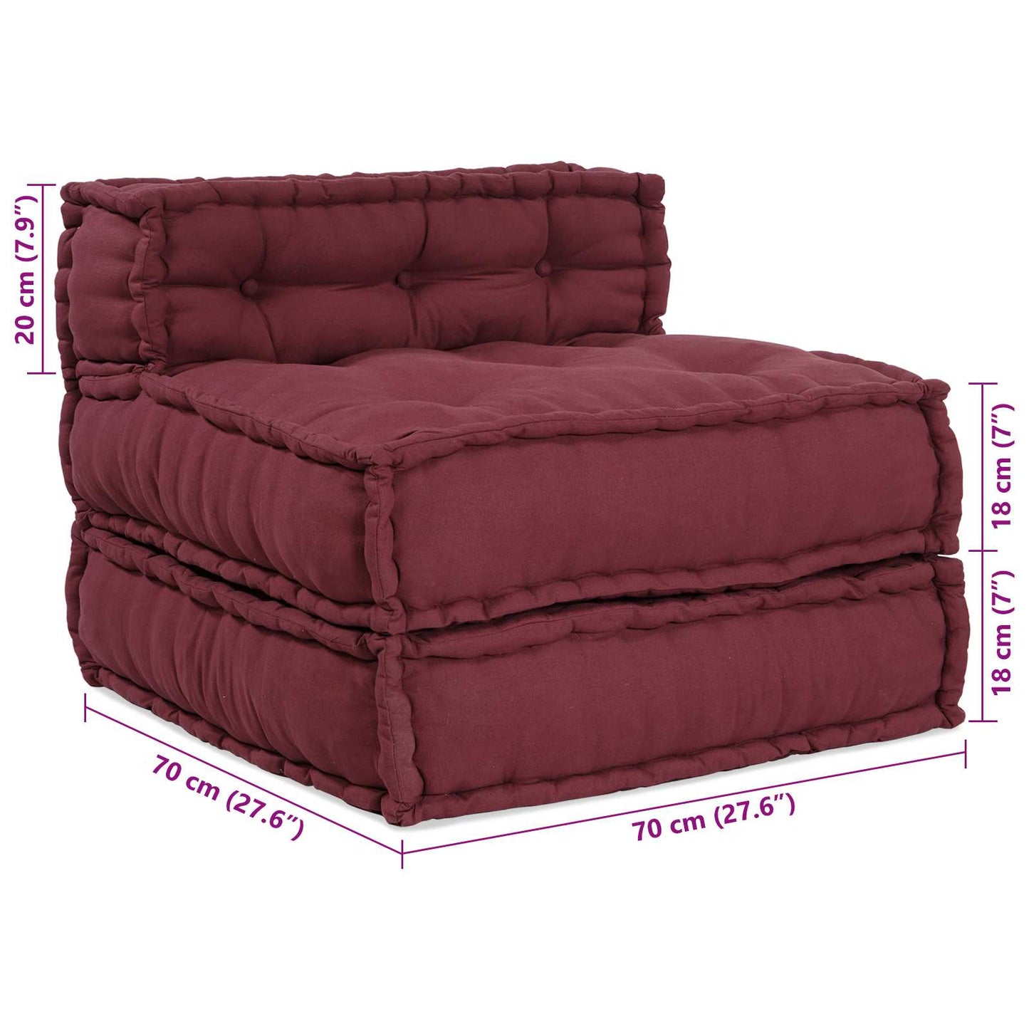 Modulair Sofabet 4 pcs Bordeaux Stof